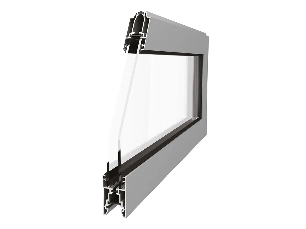 Full-vision panel with T-bridge profiles (with thermal break)