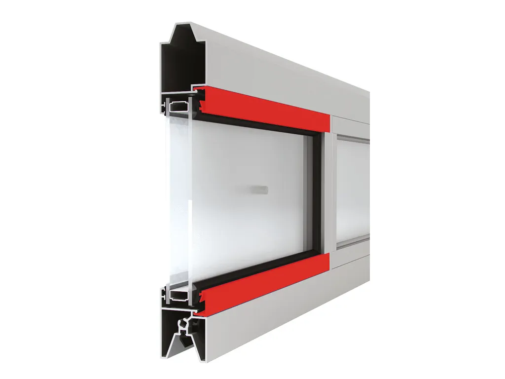 Full-vision panel with double acrylic glass