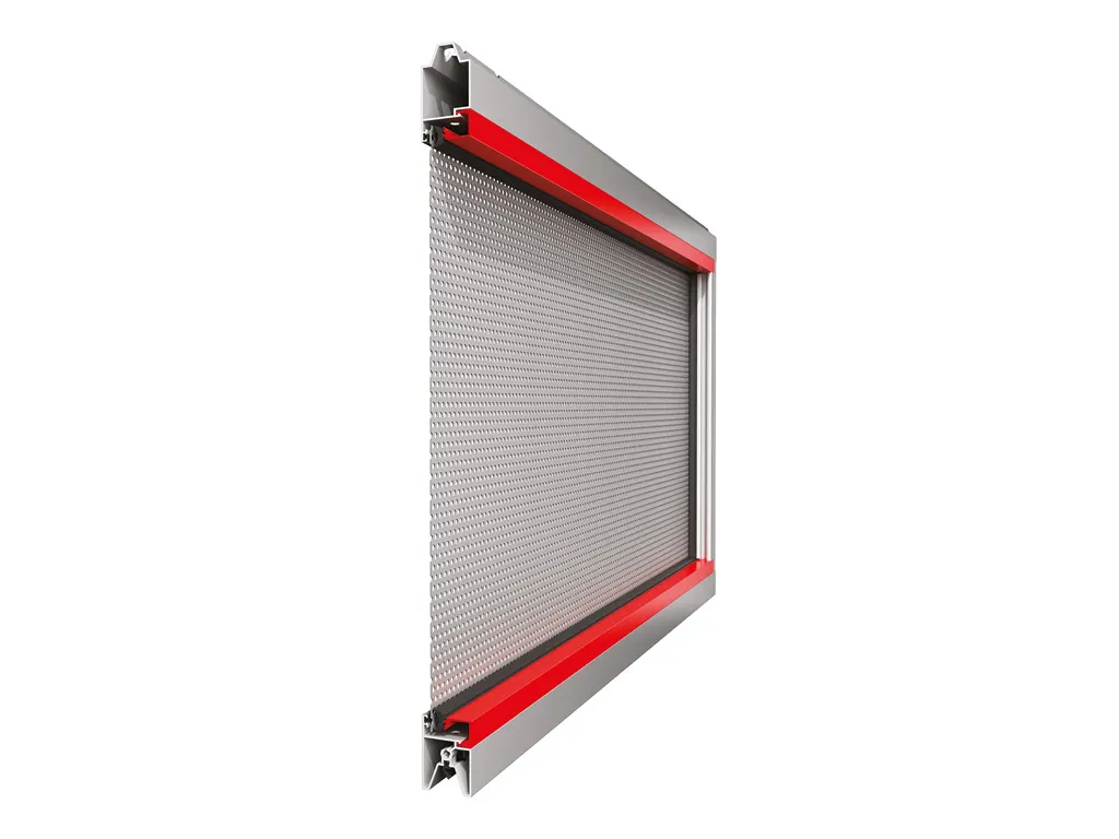 Full-vision panel with aluminium perforated sheet